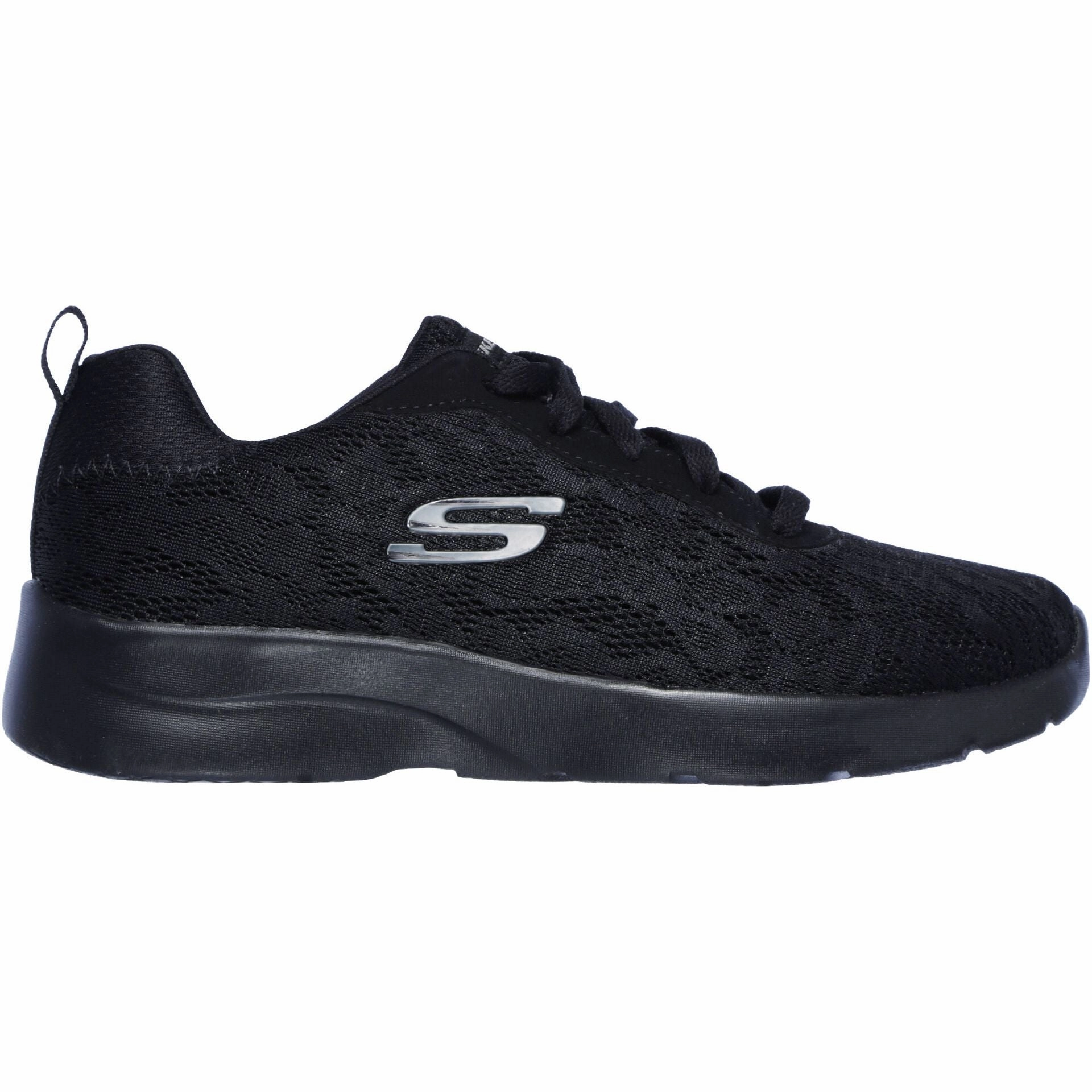 Stretch Entry Synthetic Leather Panels Skechers Dynamight 2.0 Homespun Womens Training Shoes - Black