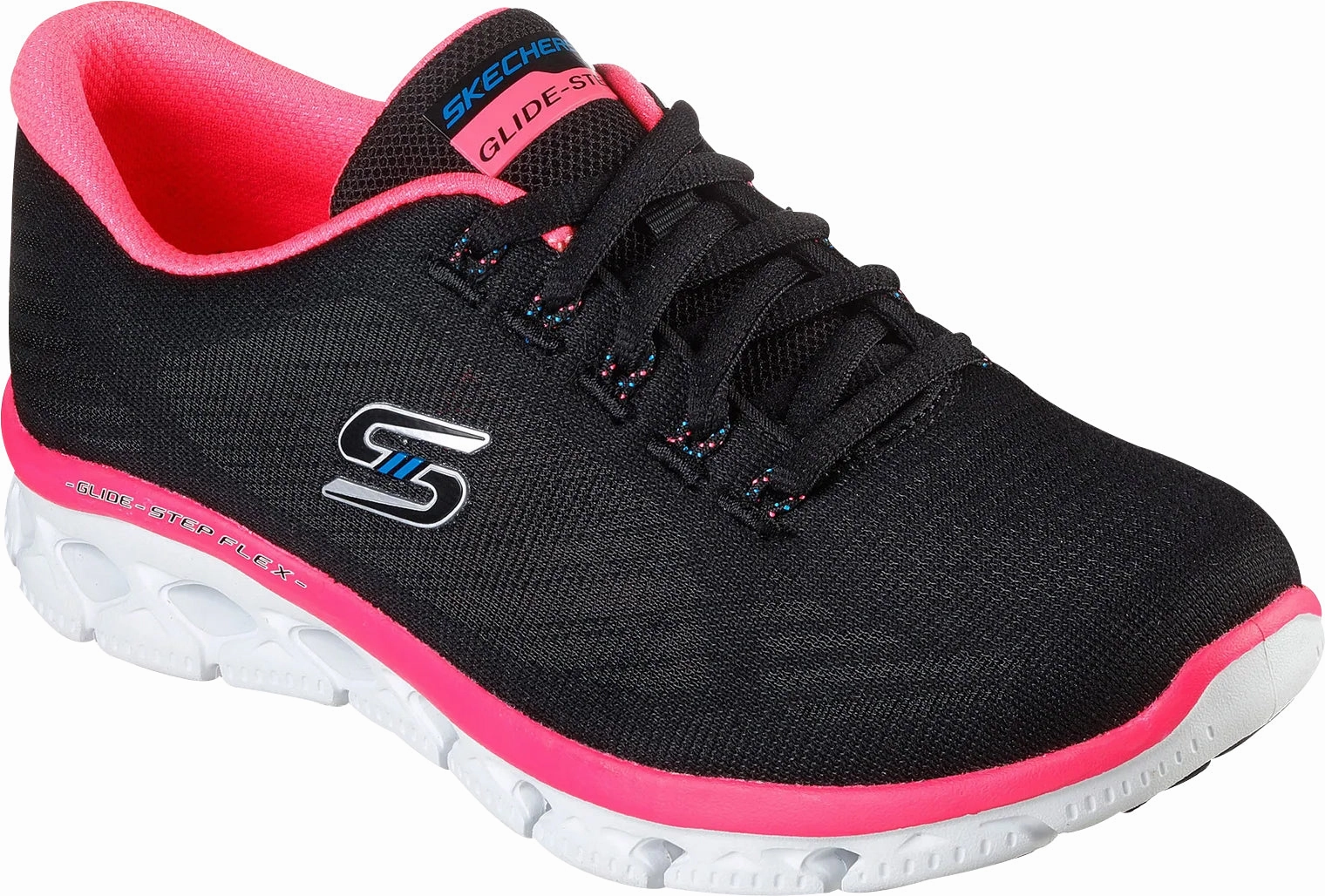 Multi Layer Cushion Skechers Glide Step Flex Womens Training Shoes - Black