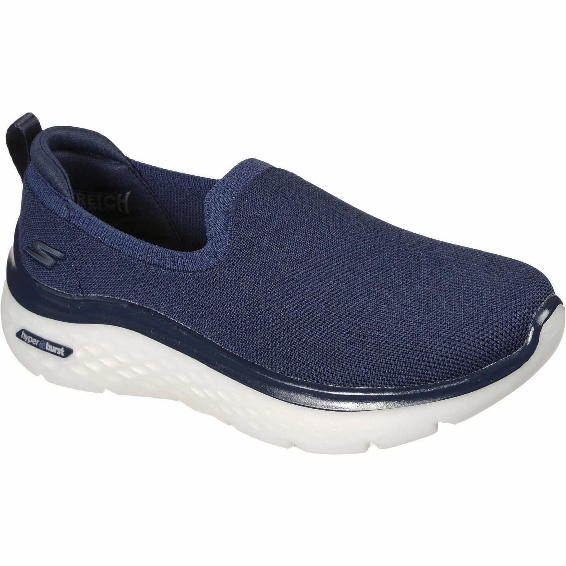 Skechers GoWalk Hyper Burst Slip On Womens Walking Shoes - Navy Hiking Trip Lightweight Fit