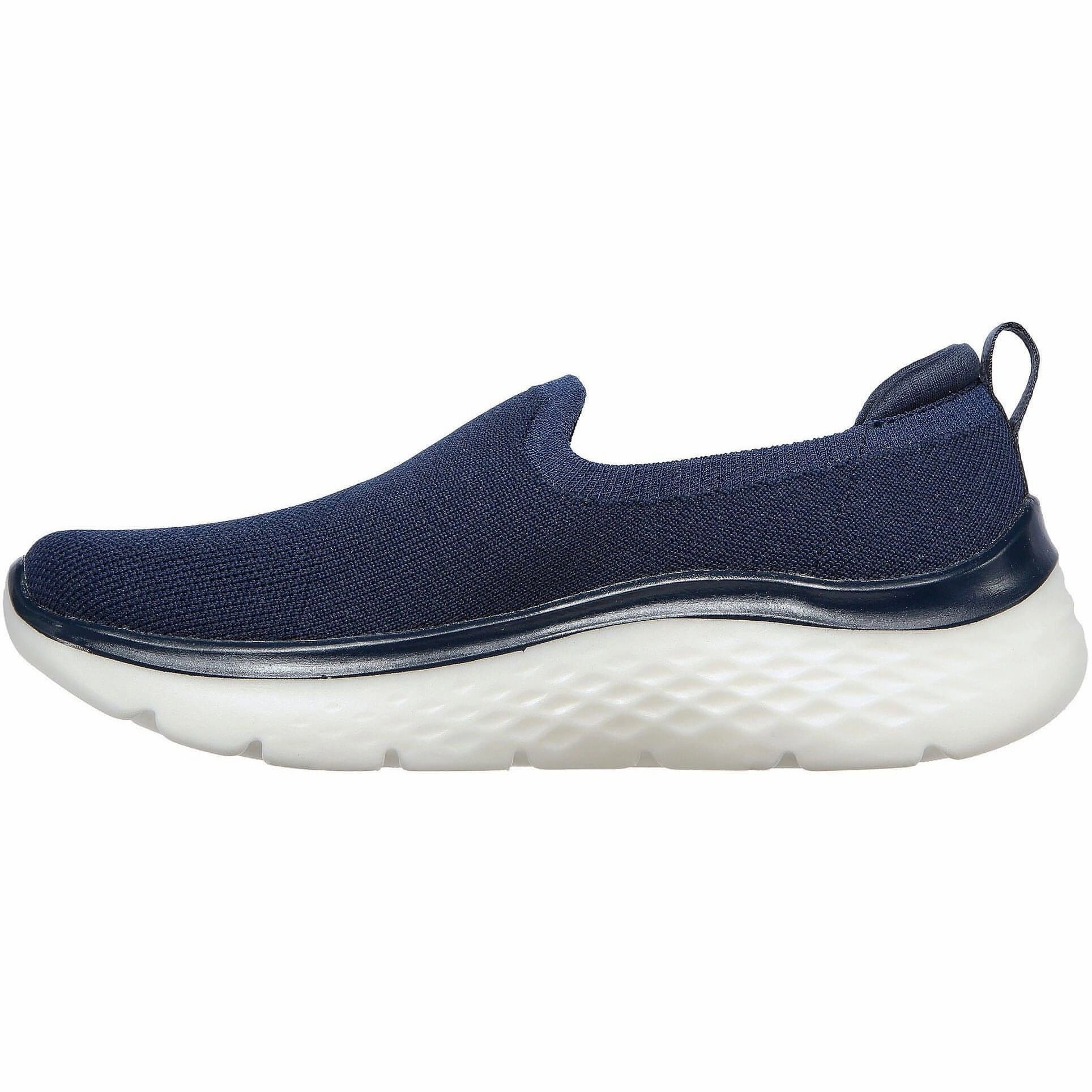 Skechers GoWalk Hyper Burst Slip On Womens Walking Shoes - Navy Padded Tongue