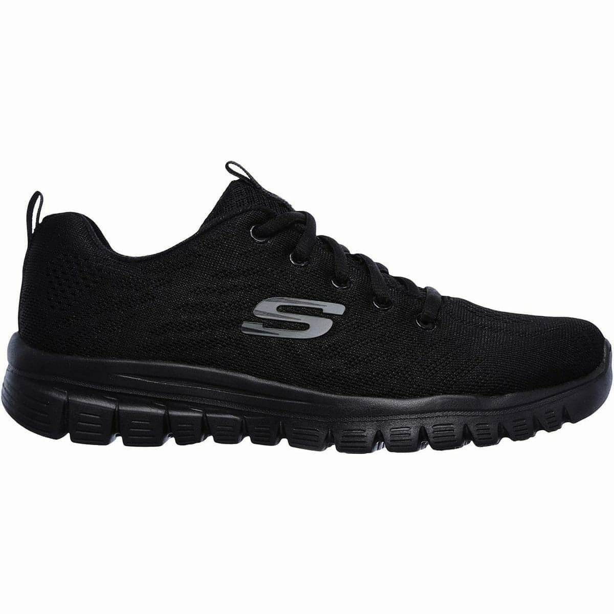 Skechers Graceful WIDE FIT Womens Training Shoes - Black Responsive Choice Comfortable Workout