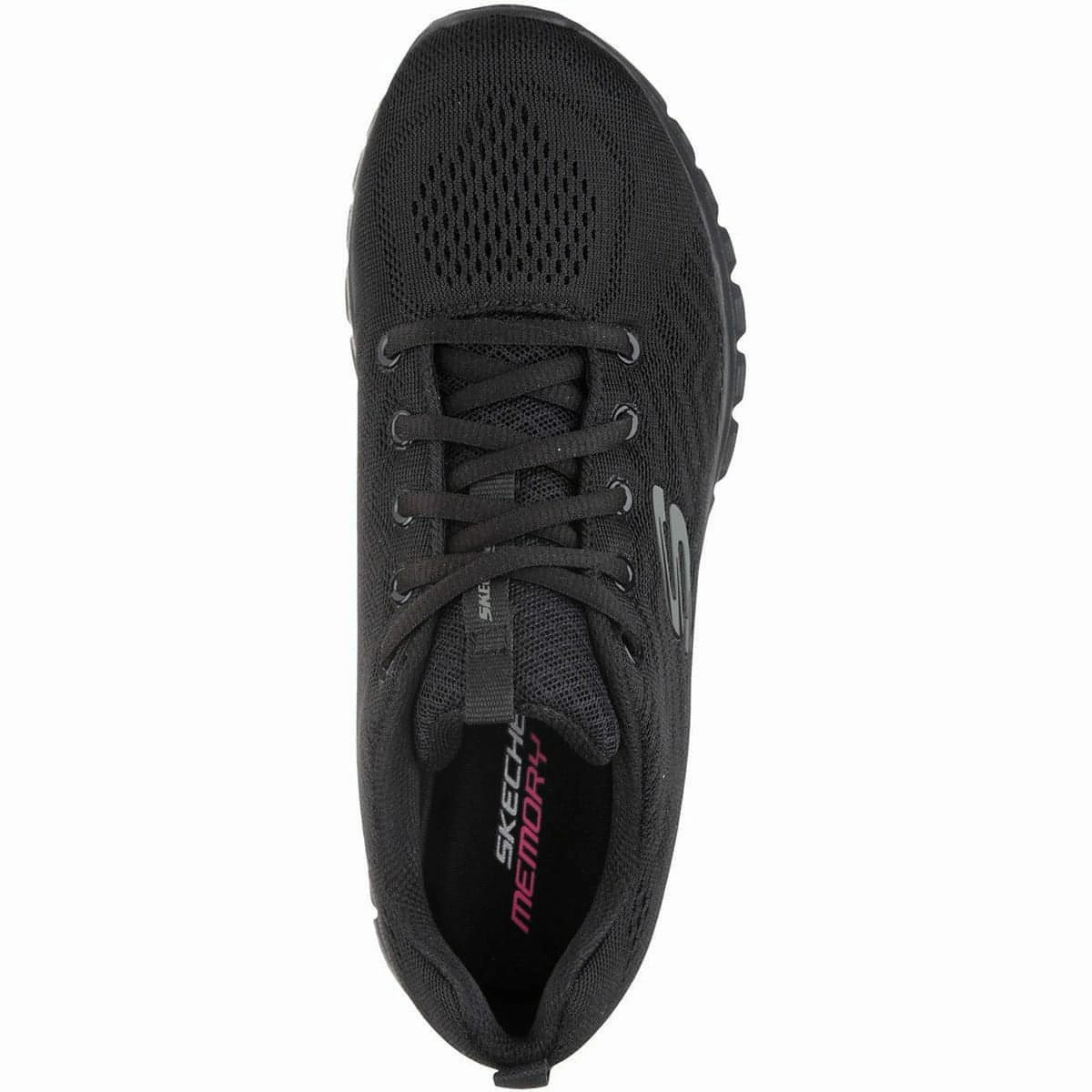 Skechers Graceful WIDE FIT Womens Training Shoes - Black AntiFriction