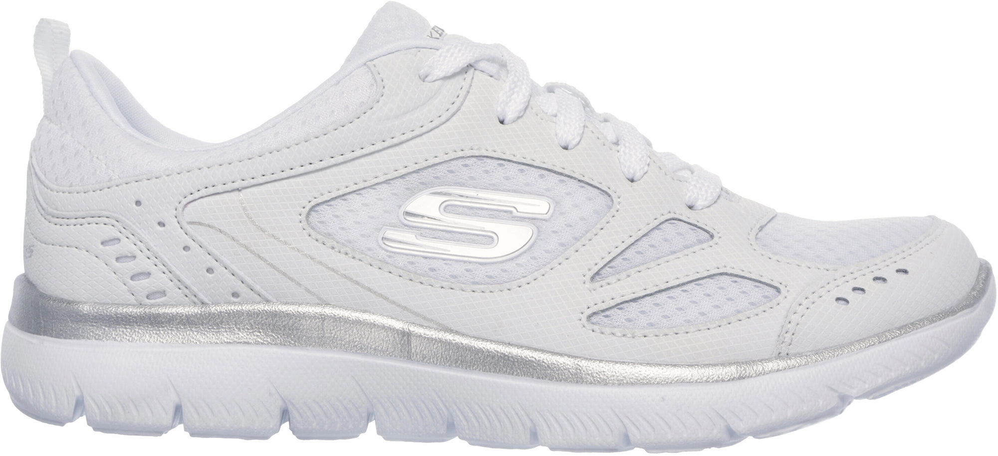 Comfortable bend Anti Odor Skechers Summits Suited Womens Training Shoes - White