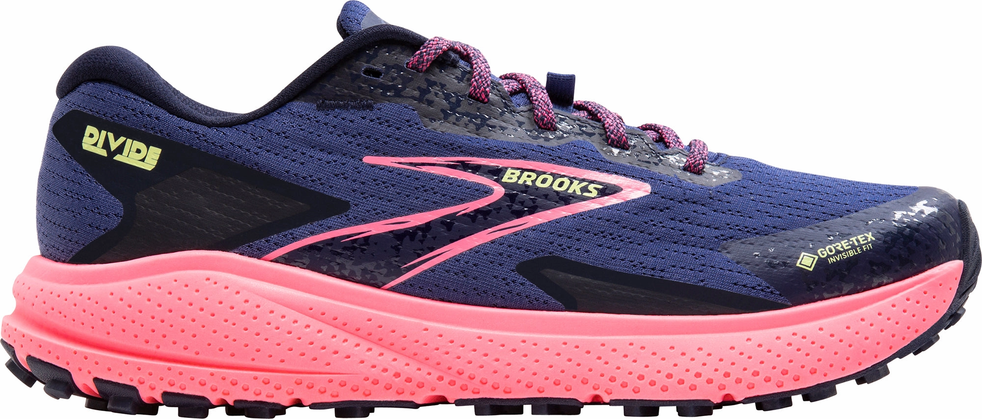 Ethylene Vinyl Acetate Hyper Breathable Lining Brooks Divide 5 GORE-TEX Womens Trail Running Shoes - Blue