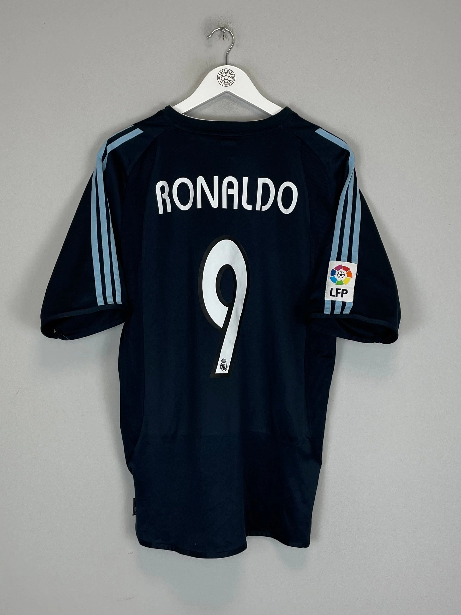 2003/04 REAL MADRID RONALDO #9 AWAY SHIRT (L) ADIDAS Sweat Control