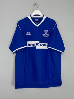 1999/00 EVERTON HOME SHIRT (XXL) UMBRO Reinforced Hem Durability