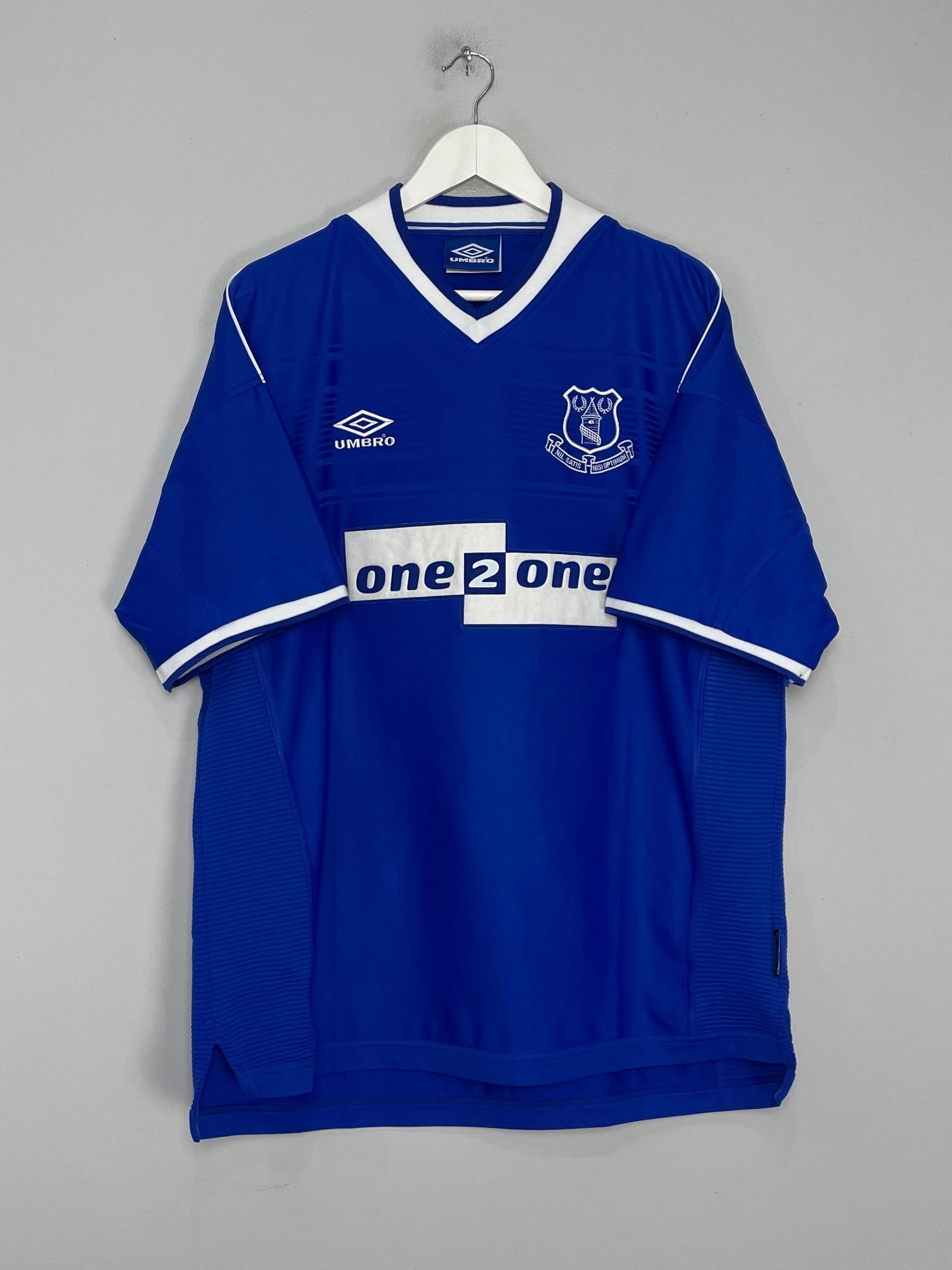 1999/00 EVERTON HOME SHIRT (XXL) UMBRO Reinforced Hem Durability