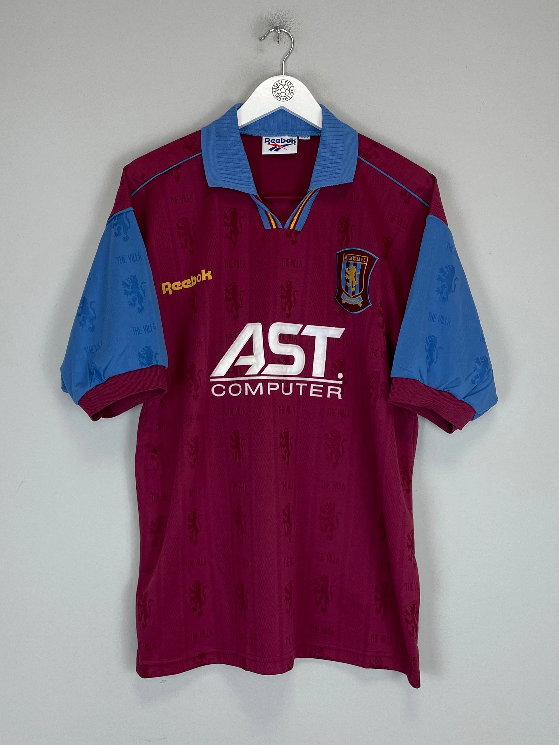 Reflective Accent Strips Street Motion 1995/97 ASTON VILLA *MINT* HOME SHIRT (L) REEBOK