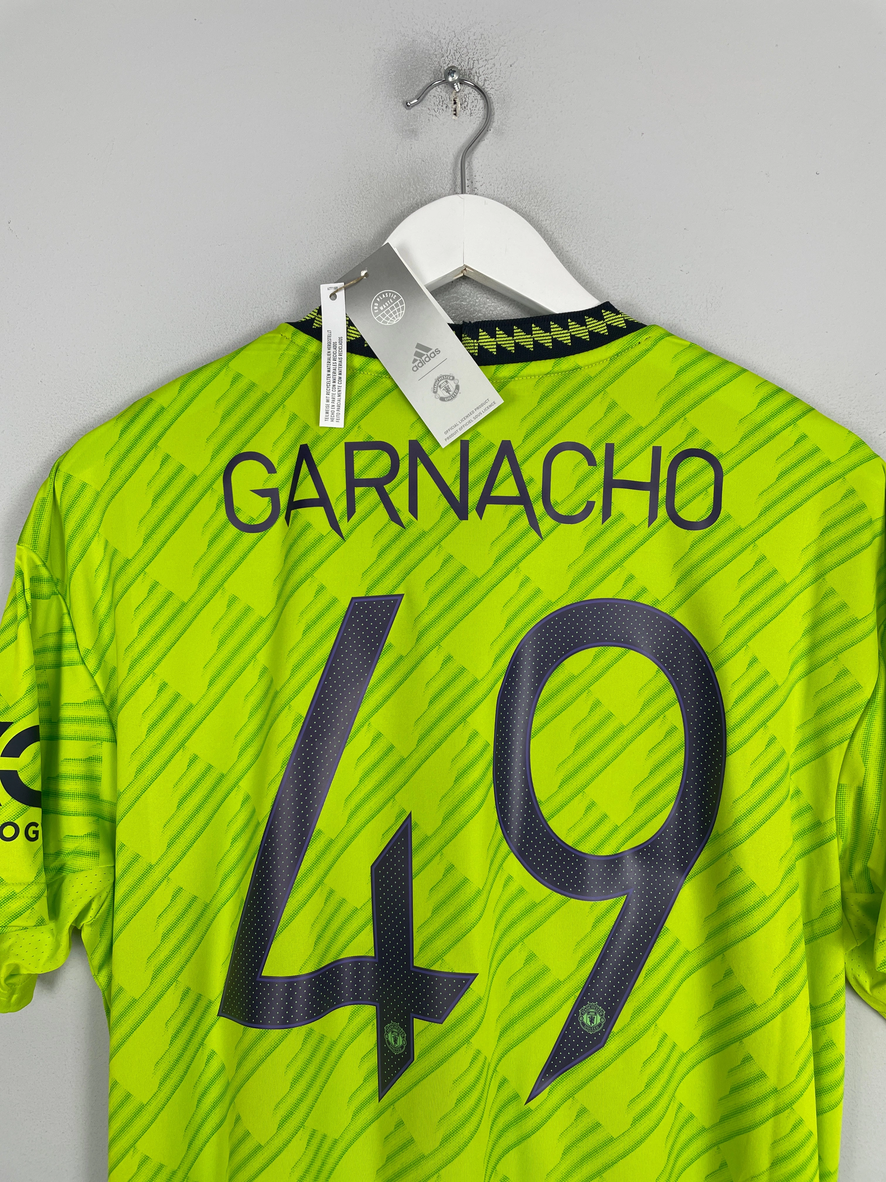 2022/23 Manchester United Garnacho #49 *BNWT* Third Shirt (Multiple Sizes) Adidas Lightweight Fit