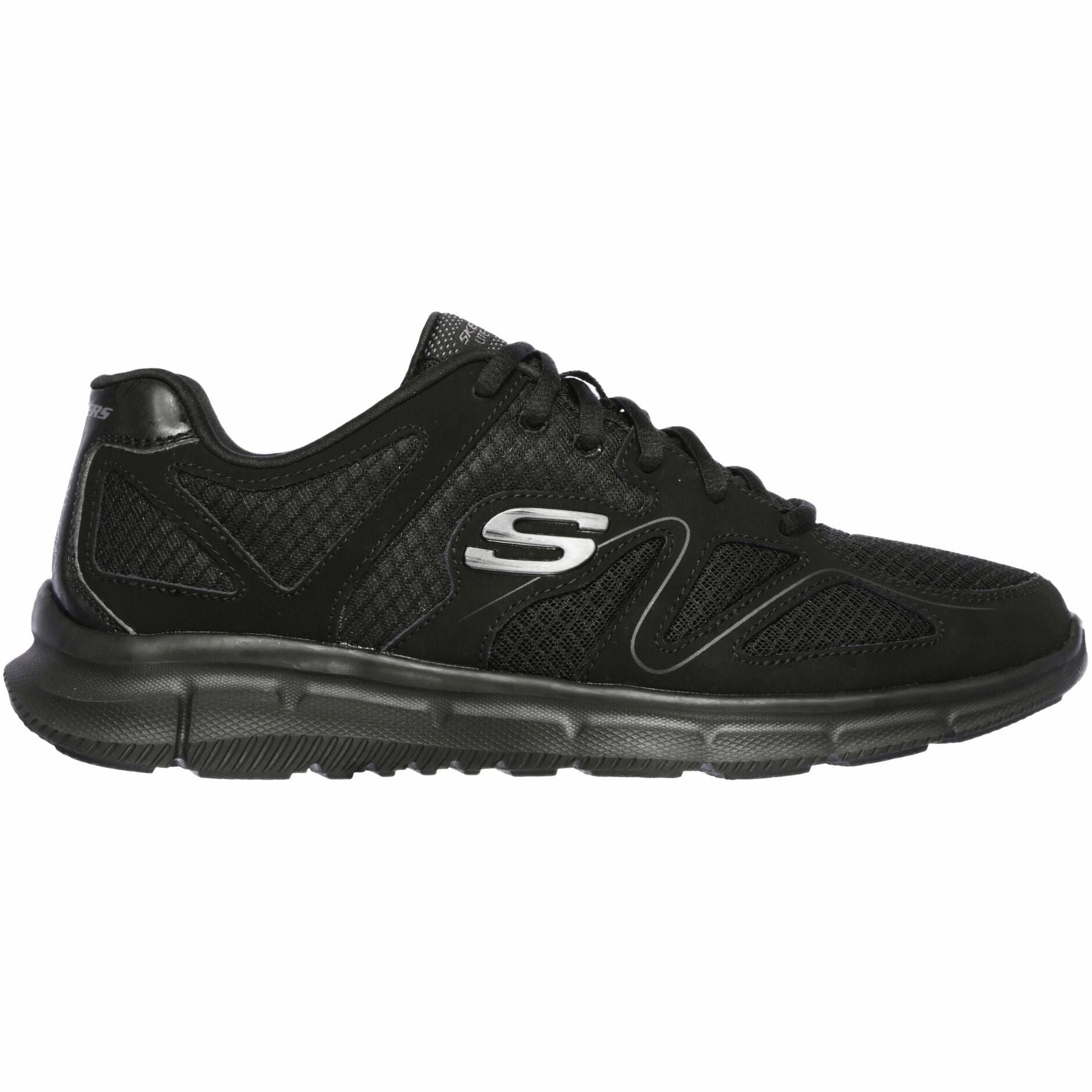 Skechers Satisfaction Flash Point Mens Training Shoes - Black Smooth Lining Lightweight Fit