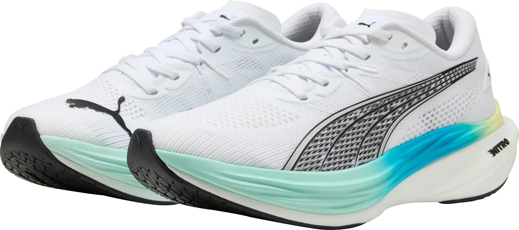 Puma Deviate Nitro 3 Mens Running Shoes - White lightweight foam