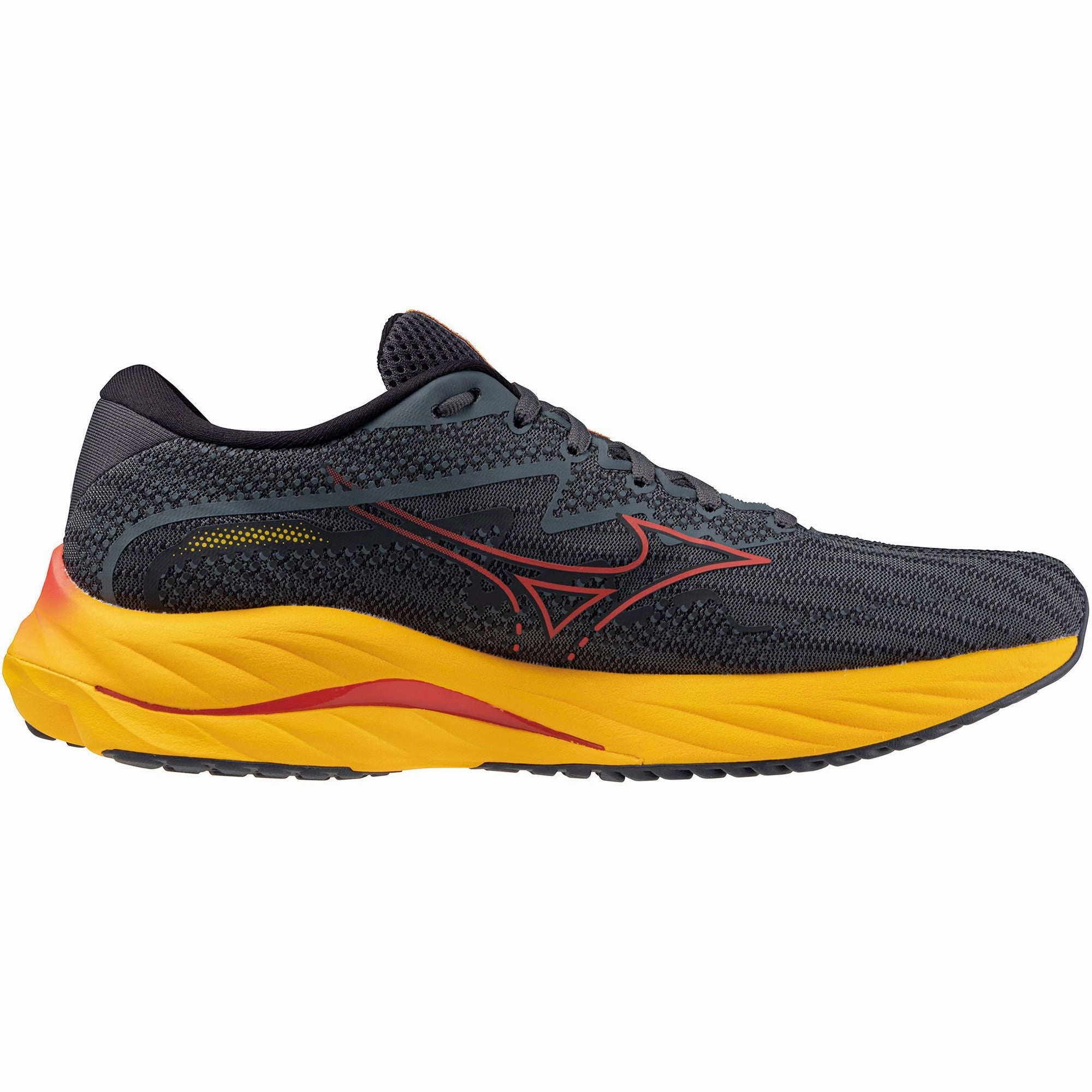Long   Lasting Quality Cushioned look Mizuno Wave Rider 27 Mens Running Shoes - Grey