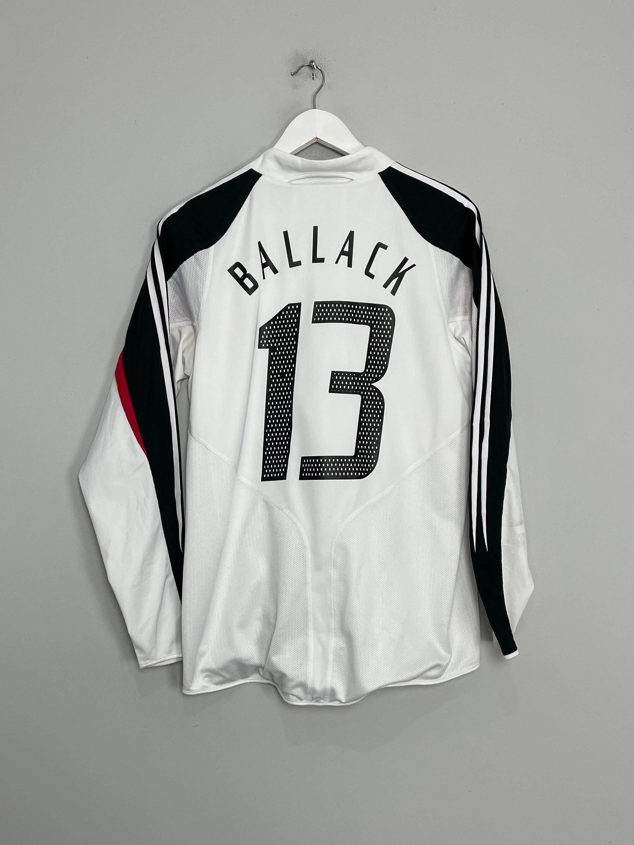 Minimal Design Drop Shoulder 2004/05 GERMANY BALLACK #13 *PLAYER ISSUE* L/S HOME SHIRT (M) ADIDAS