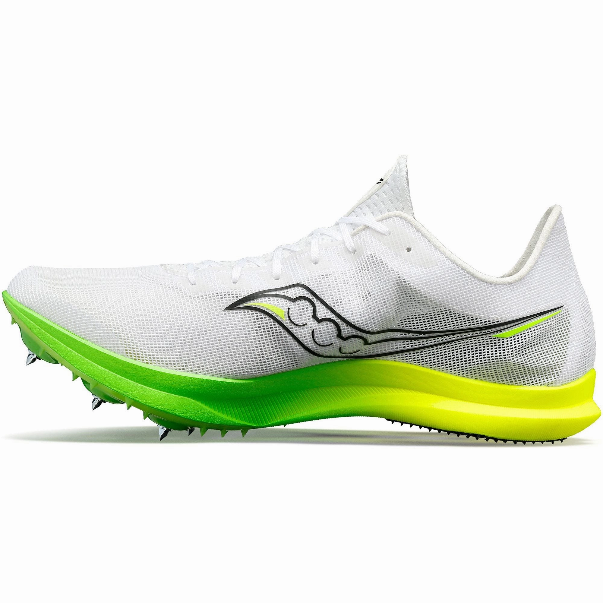 Sharp Play Response Time Saucony Endorphin Cheetah Mens Running Spikes - White