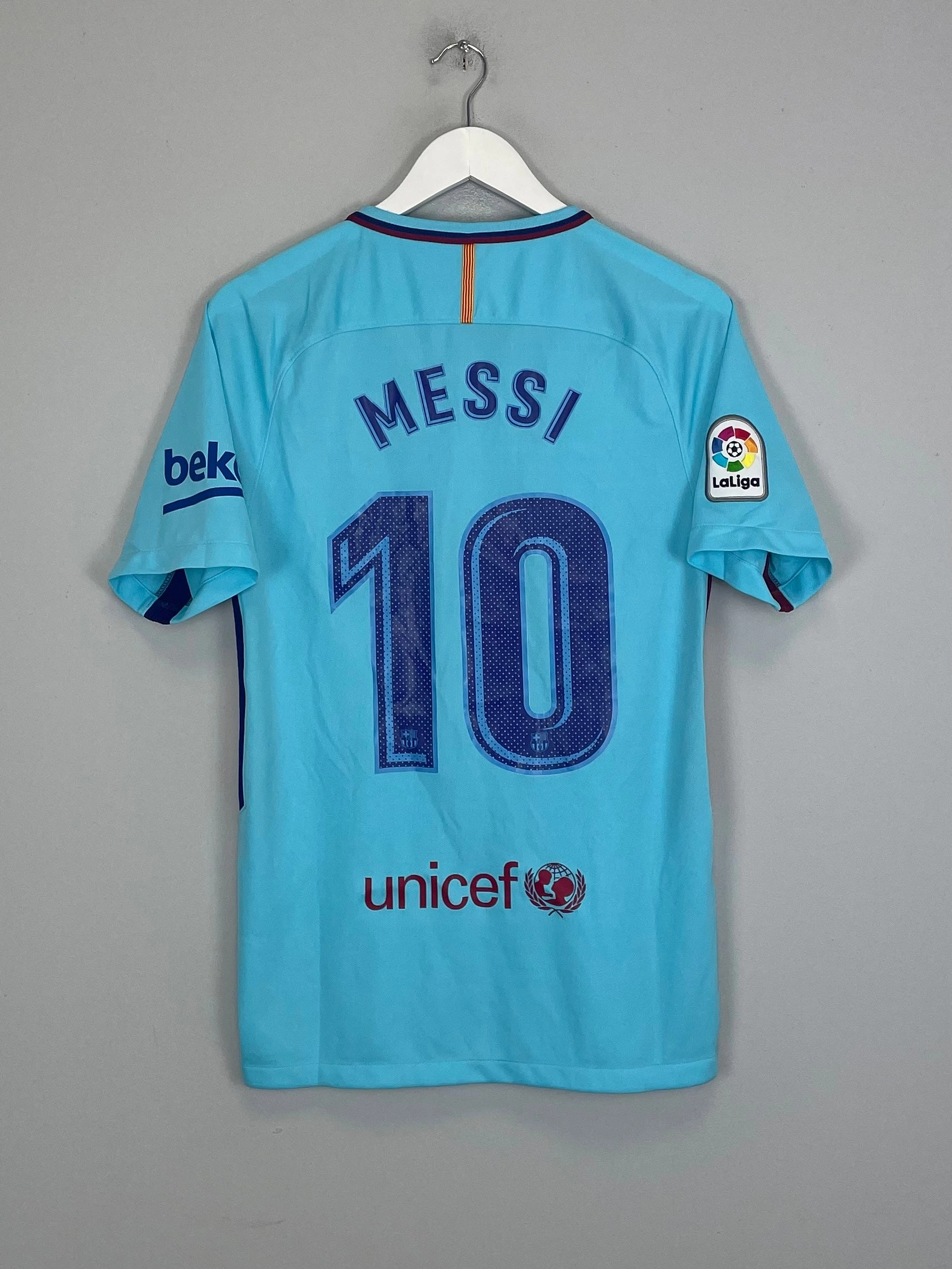 2017/18 BARCELONA MESSI #10 AWAY SHIRT (S) NIKE Fitted Layer