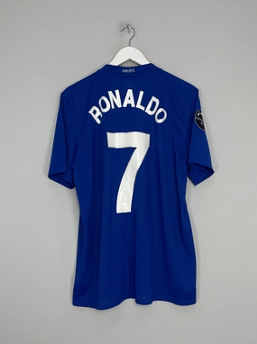 Flatlock Seam Technology Breathable activewear 2008/09 MANCHESTER UNITED RONALDO #7 *40 YEAR* THIRD SHIRT (L) NIKE