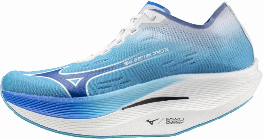Mizuno Wave Rebellion Pro 2 Womens Running Shoes - Blue Airflow Optimized Structure Bold Statement