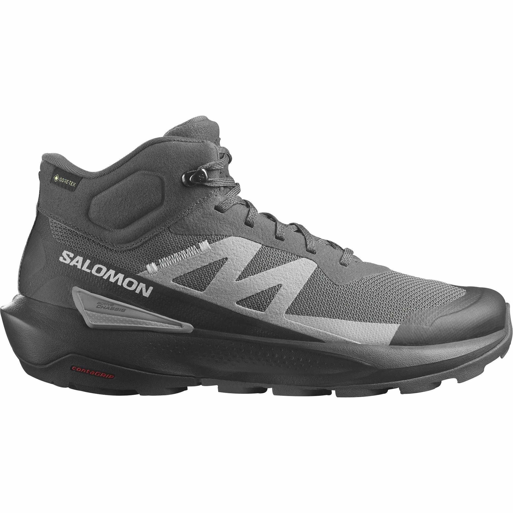 Footwear for Hiking All Terrain Trekking Salomon Elixir Activ Mid GORE-TEX Mens Walking Shoes - Grey