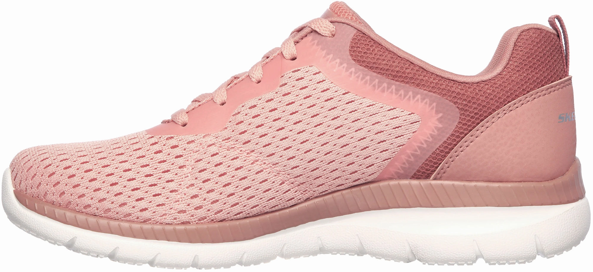 Skechers Bountiful Womens Training Shoes - Pink Microfiber Heel Counter Reinforced Stitch Detail