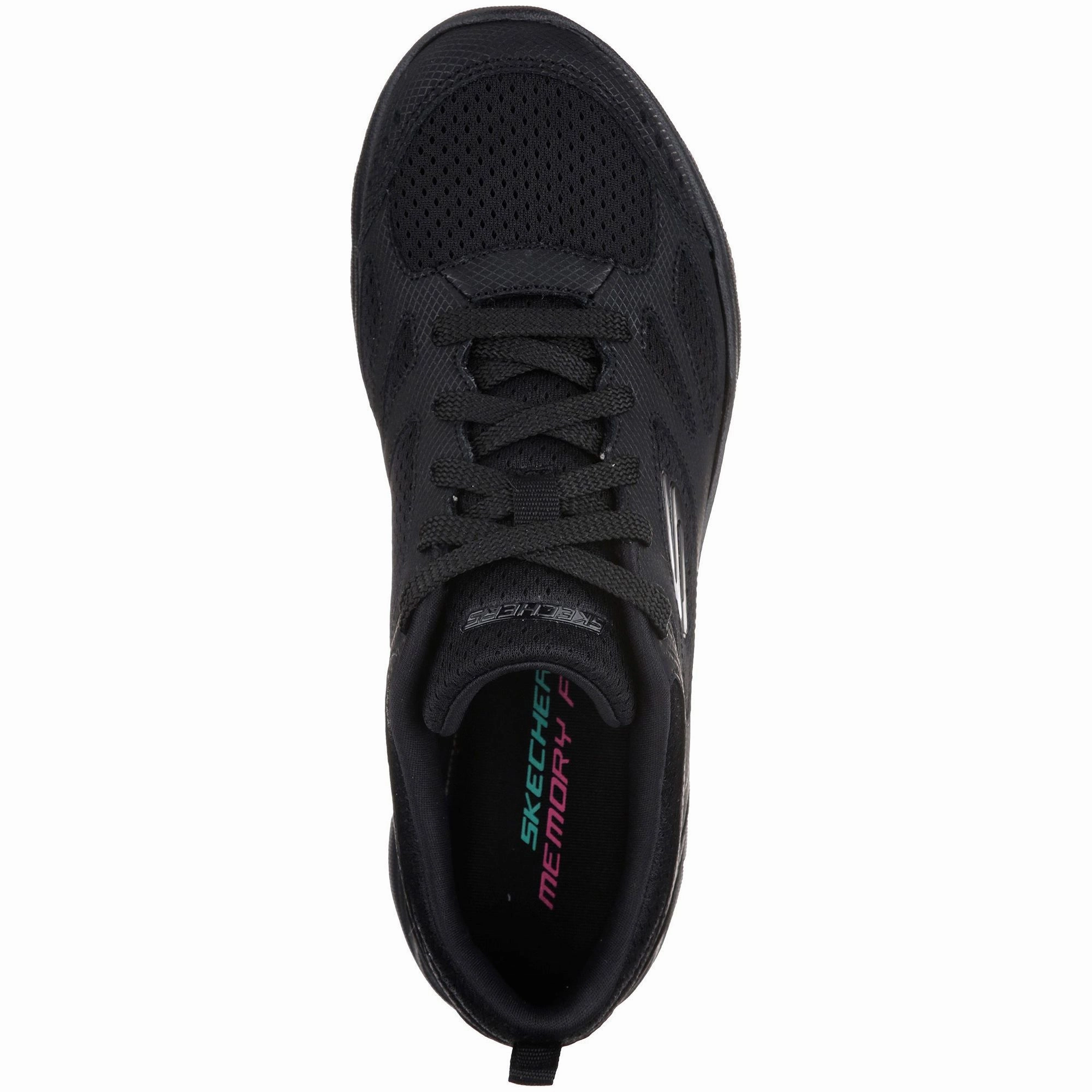 Skechers Summits Suited Womens Training Shoes - Black Fashionable Appeal Tennis Court