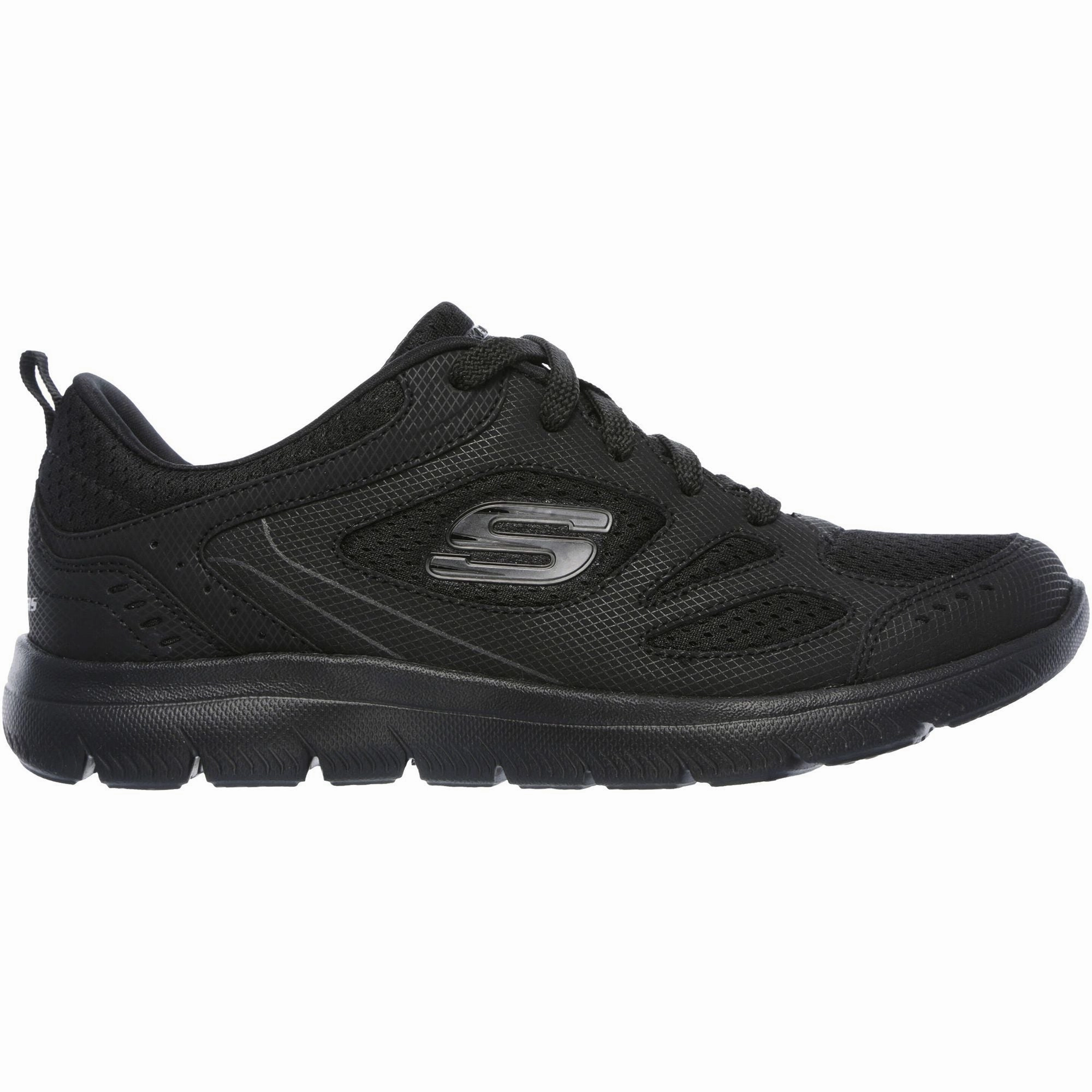 HeelCushion Skechers Summits Suited Womens Training Shoes - Black