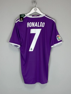 2017/18 REAL MADRID RONALDO #7 *BNWT* AWAY SHIRT (L) ADIDAS Yarn Dye Pattern Adaptive Fit System
