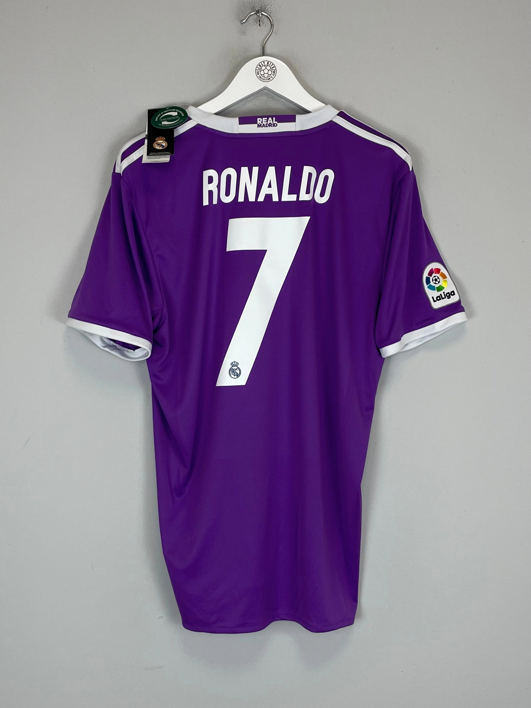 2017/18 REAL MADRID RONALDO #7 *BNWT* AWAY SHIRT (L) ADIDAS Yarn Dye Pattern Adaptive Fit System