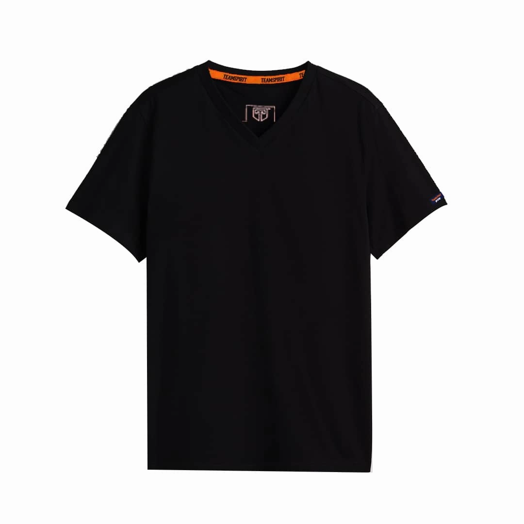 Team Spirit Black Men V neck T shirt Casual Wearable Quick Fit Wear