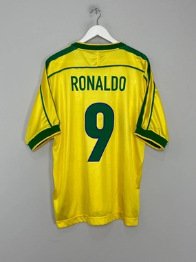 Maximum Flex Irregularity Free Edging 1998/00 BRAZIL RONALDO #9 HOME SHIRT (XL) NIKE