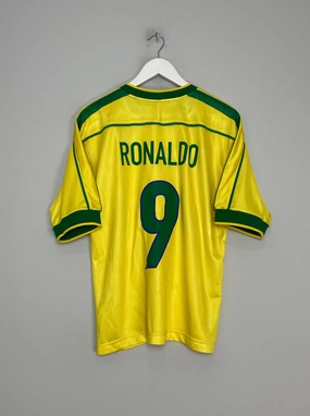 Hyper Fit Soft Grip 1998/00 BRAZIL RONALDO #9 HOME SHIRT (M) NIKE