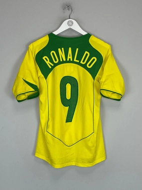 2004/06 BRAZIL RONALDO #9 HOME SHIRT (S) NIKE On The Go Long Lasting Color Retention