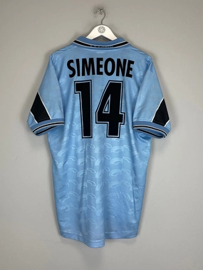 1998/00 LAZIO SIMEONE #14 HOME SHIRT (XL) PUMA Full Zip Option