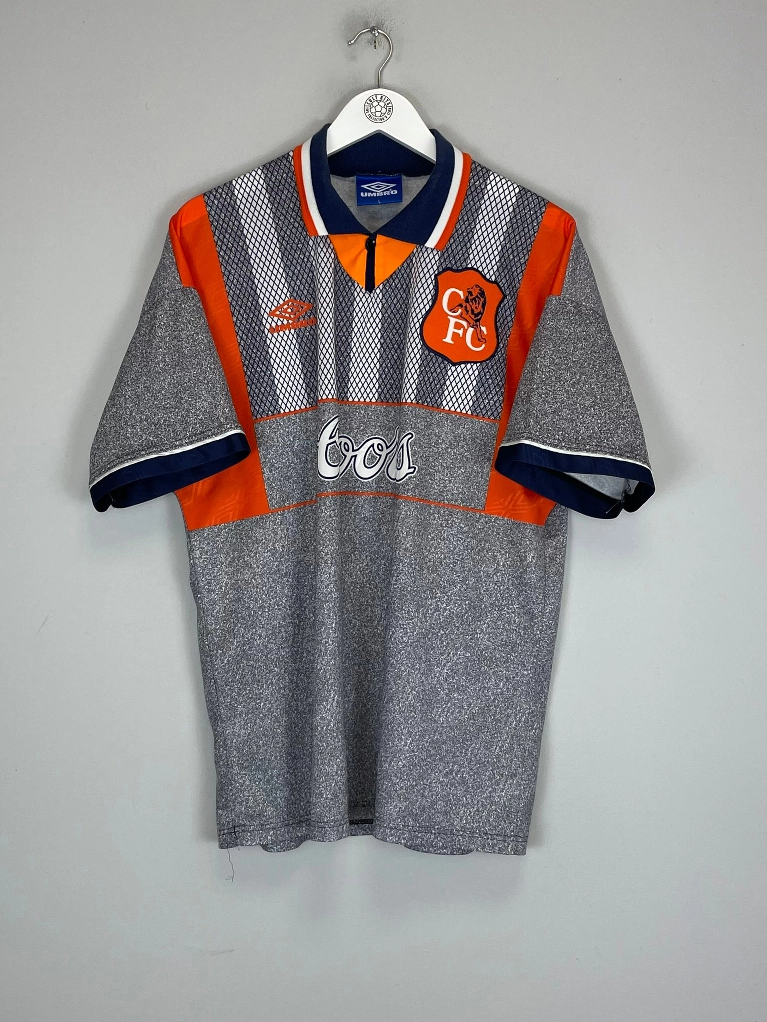 1994/96 CHELSEA HODDLE #20 AWAY SHIRT (L) UMBRO Active Motion