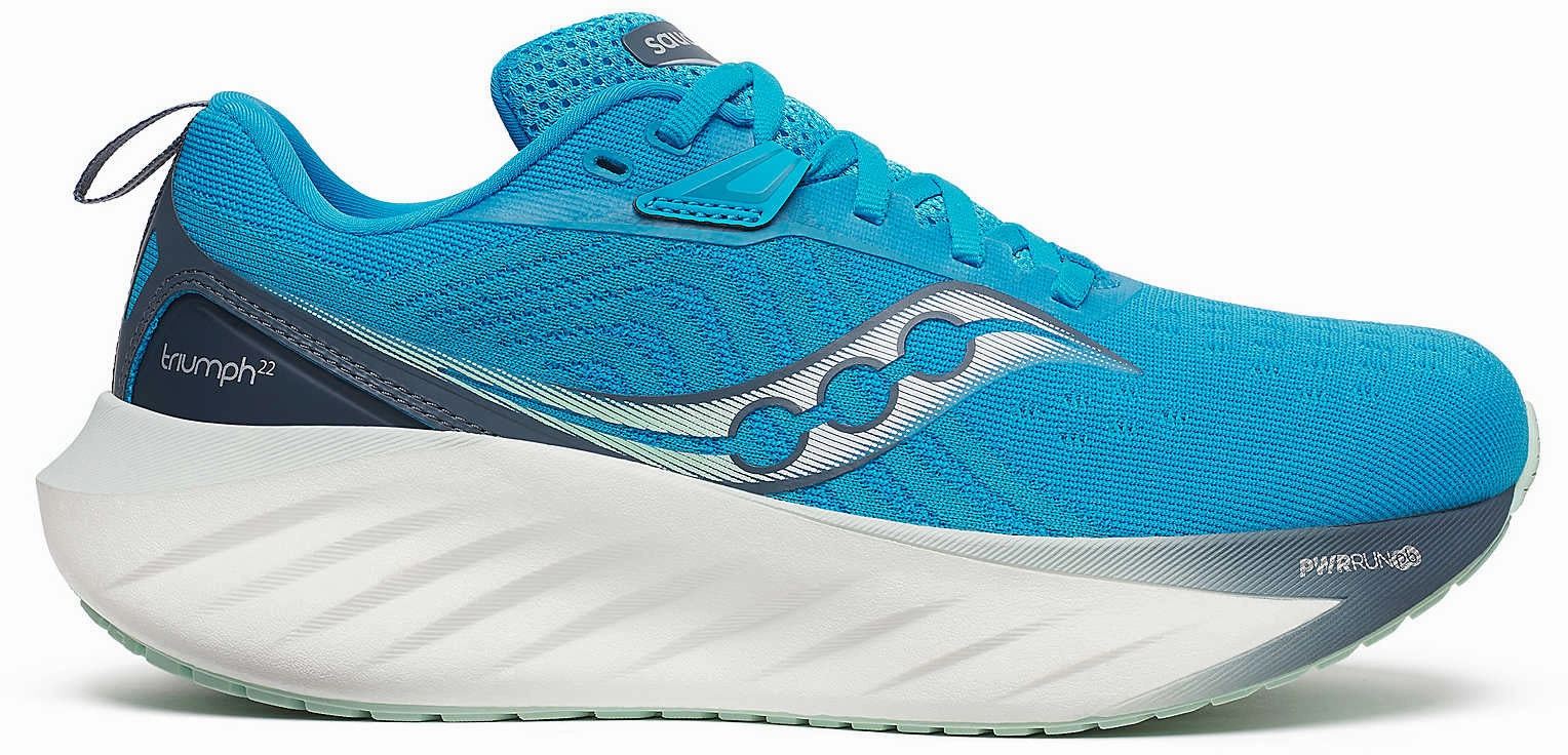 Saucony Triumph 22 Womens Running Shoes - Blue Anatomical Shape Design