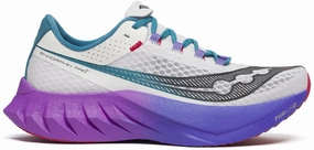 Quick Form Moisture Management Fabric Saucony Endorphin Pro 4 Mens Running Shoes - White