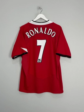 High Compression Support 2004/06 MANCHESTER UNITED RONALDO #7 HOME SHIRT (XL) NIKE