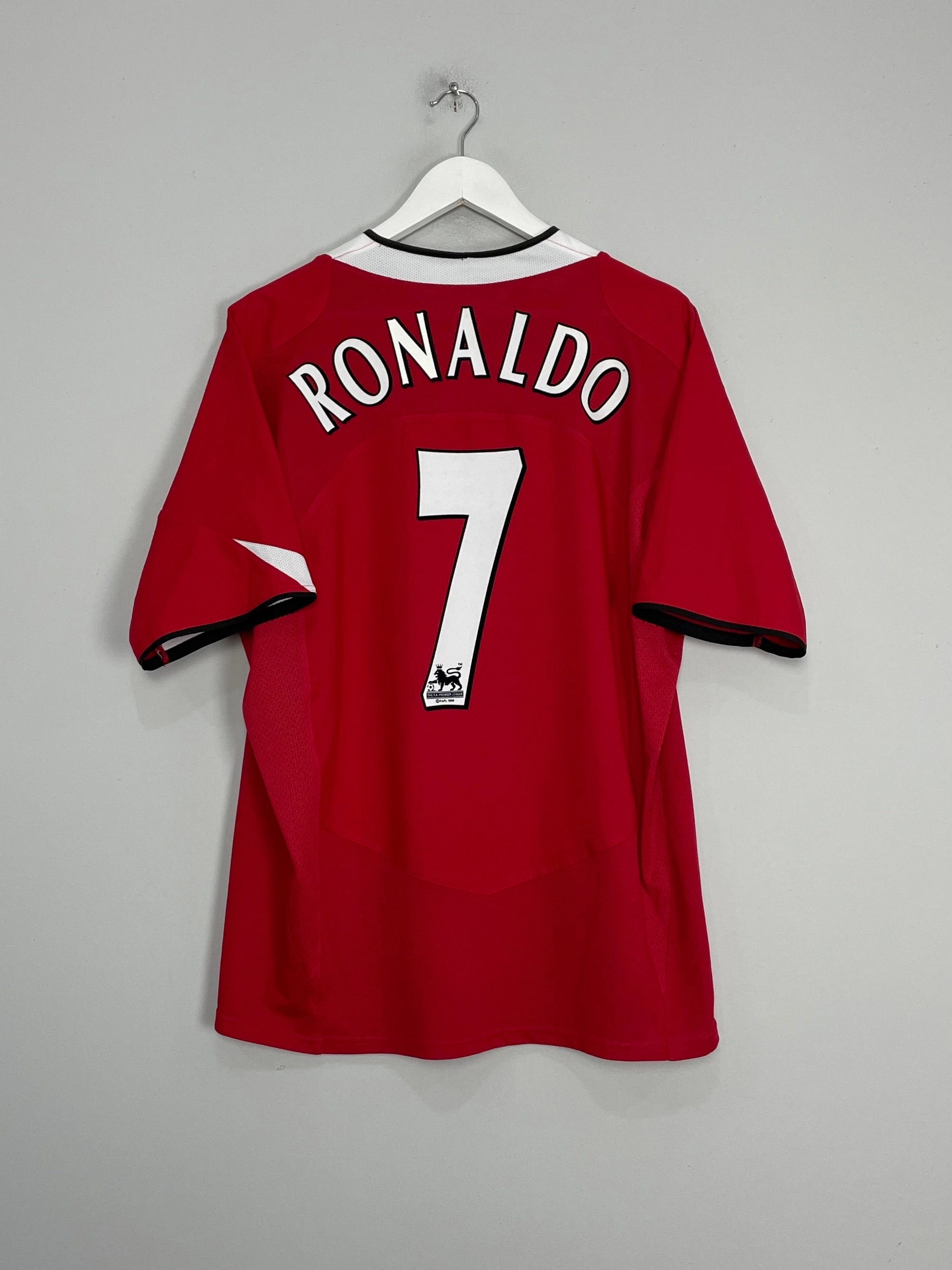 High Compression Support 2004/06 MANCHESTER UNITED RONALDO #7 HOME SHIRT (XL) NIKE