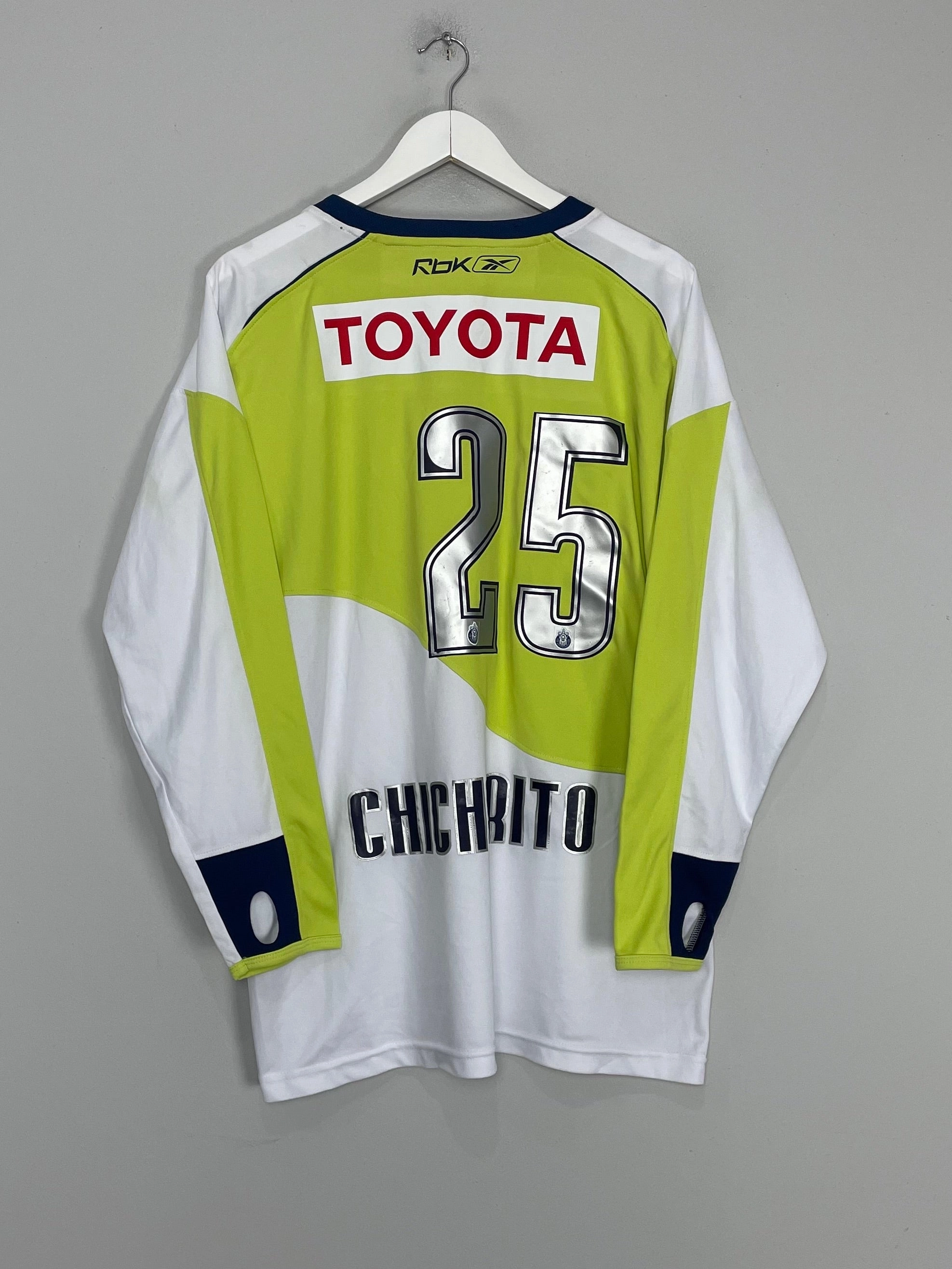 Layered Panel Construction 2008/09 CHIVAS GUADALAJARA CHICHARITO #25 L/S AWAY SHIRT (XL) REEBOK