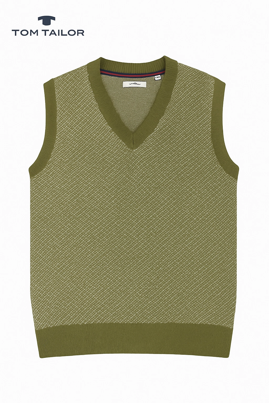 Tom Tailor Men Green Armless Sweater Comfortable All Day Flex