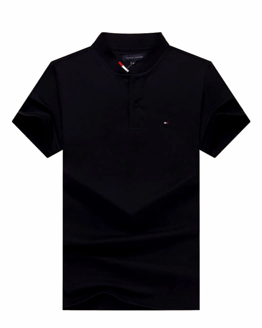Tommy Hilfiger Black Band Collar Men T shirt Effortless Vibe