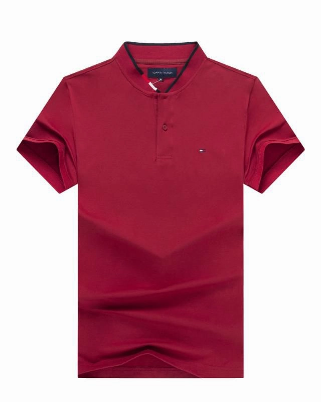 Tommy Hilfiger Maroon Band Collar Men T shirt Quick Layer Fit
