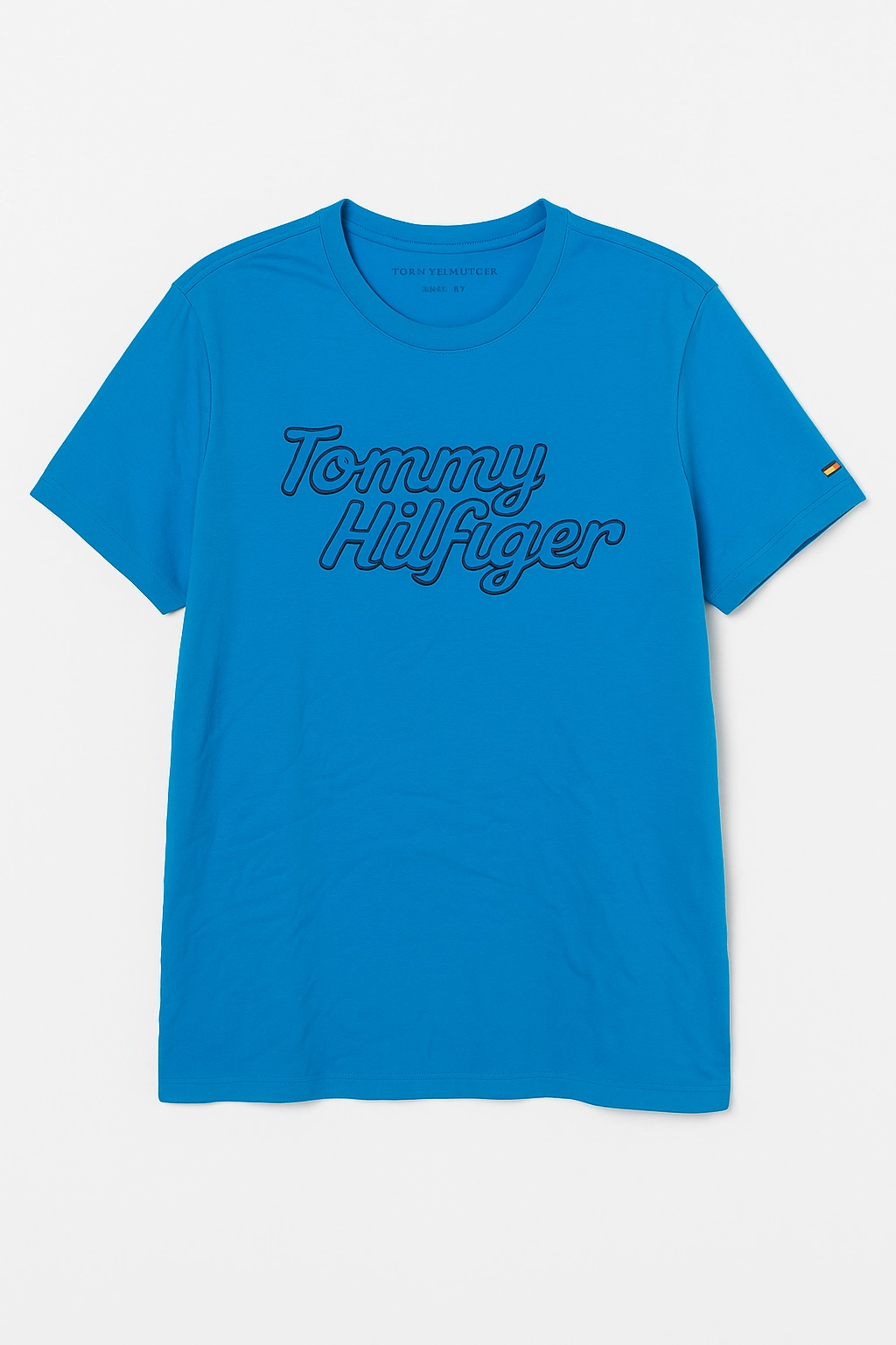 Durable Ribbed Hem Sleep Tommy Hilfiger Men Blue T shirt