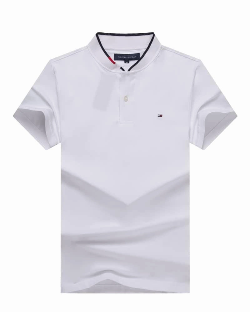 Casual Layer Look Tommy Hilfiger White Band Collar Men T shirt