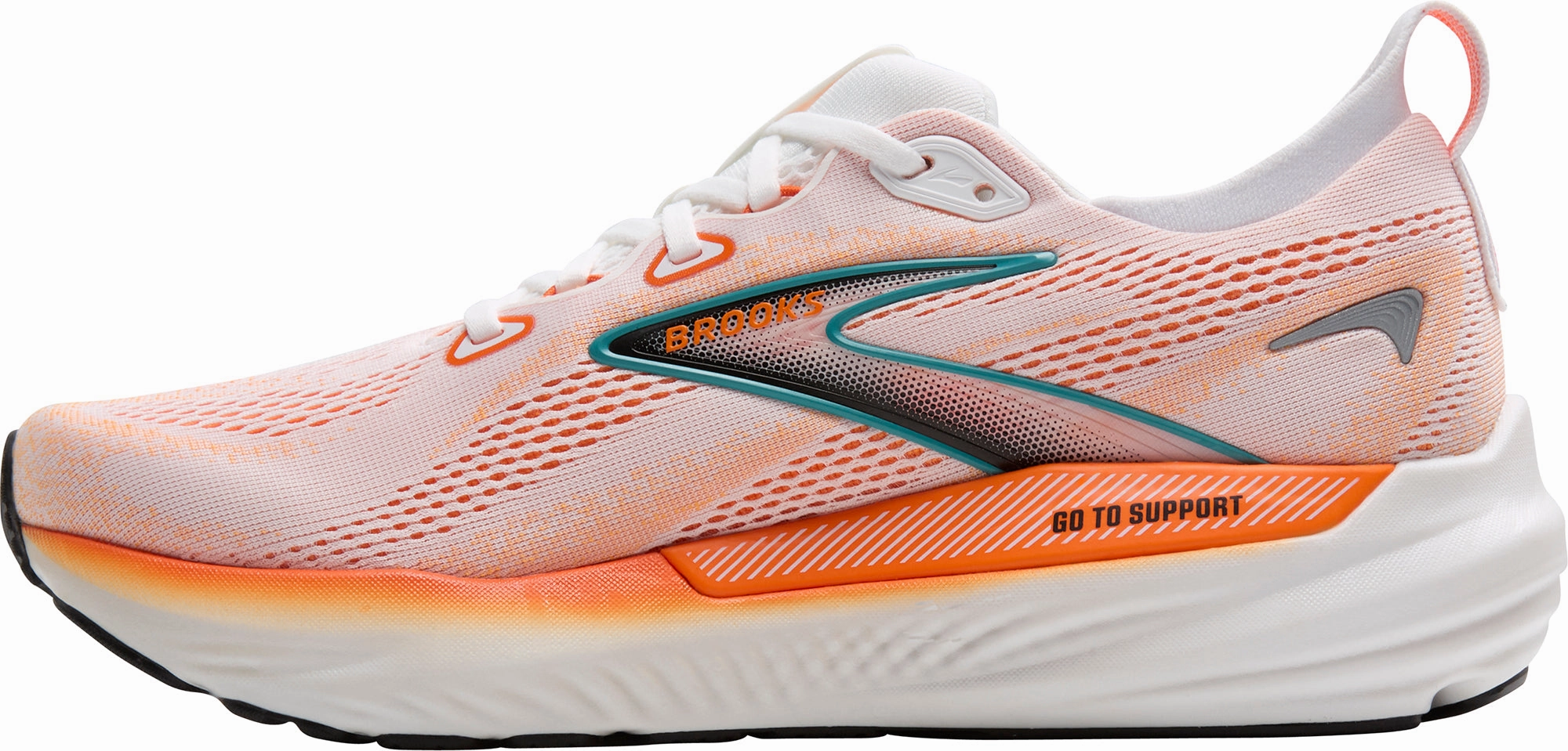 Any Season Rubber Traction Pattern Brooks Glycerin GTS 22 Mens Running Shoes - Orange