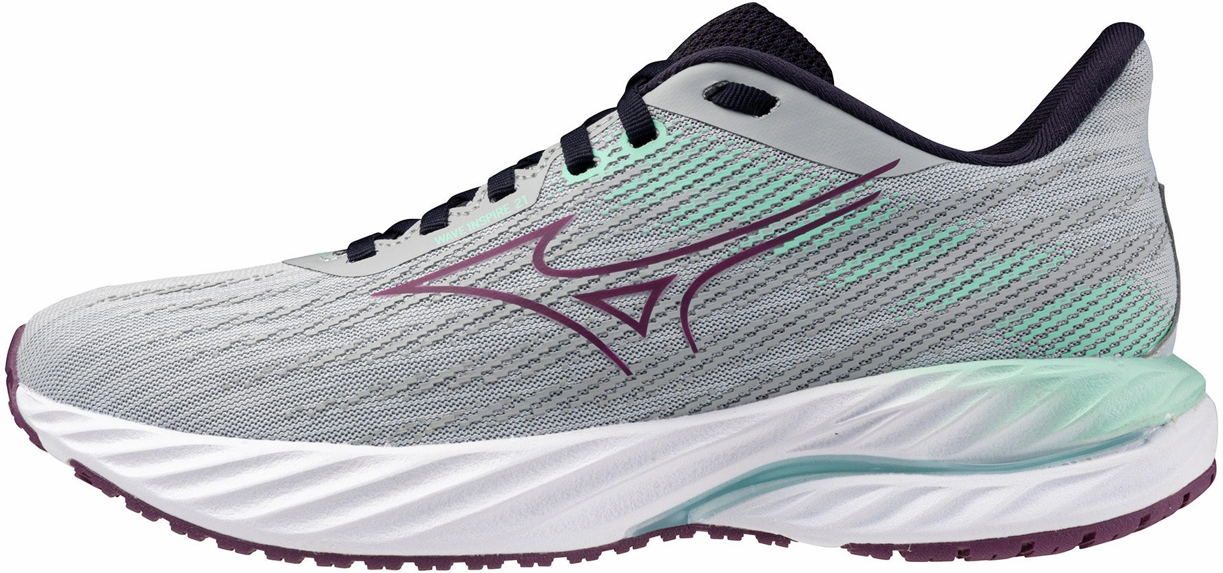 Adaptive Traction Mizuno Wave Inspire 21 Womens Running Shoes - Grey