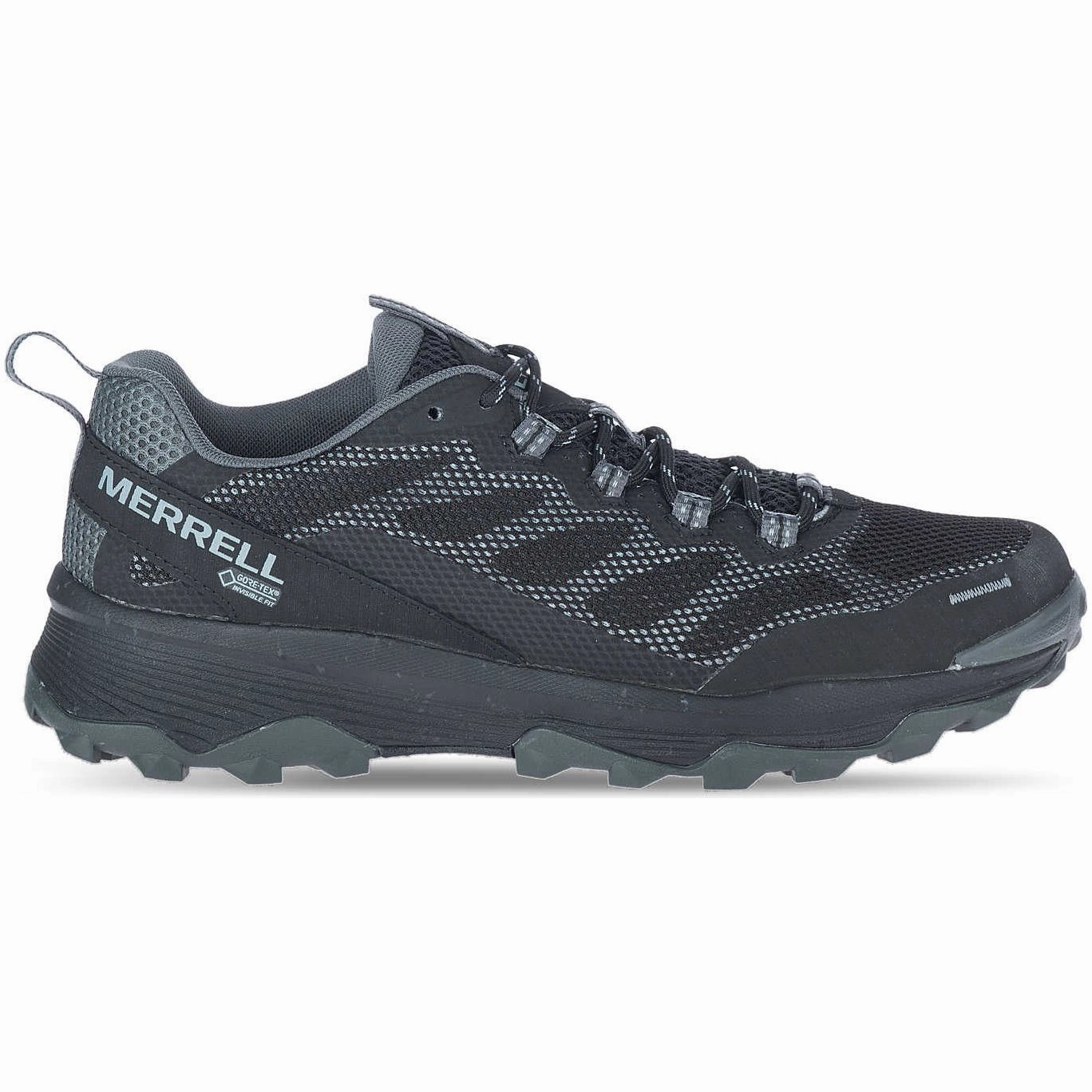 Leather Upper Trail Protection System Merrell Speed Strike GORE-TEX Mens Walking Shoes - Black