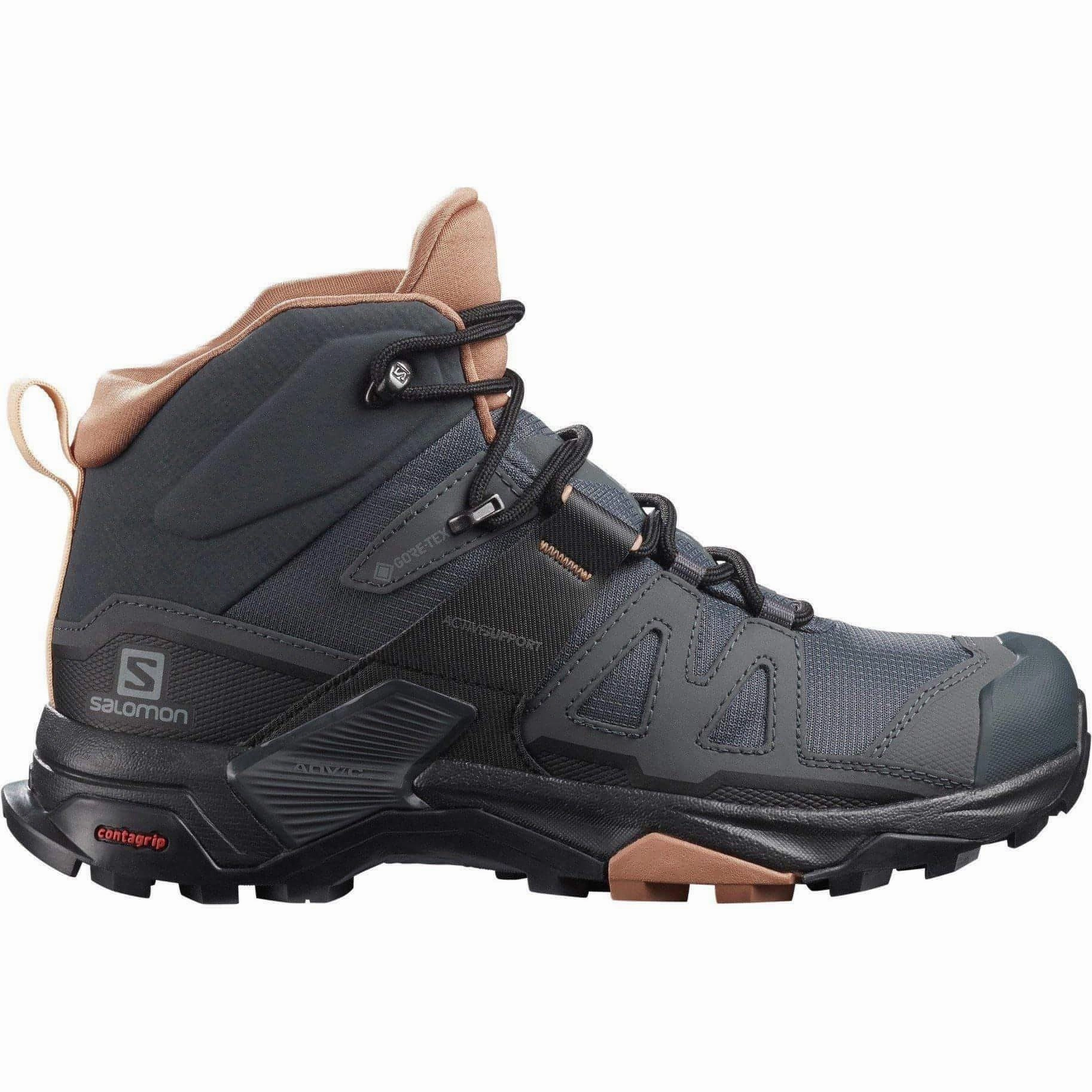 Shock Absorbing Boots Fast Hiking Salomon X Ultra 4 Mid GORE-TEX Womens Walking Boots - Grey