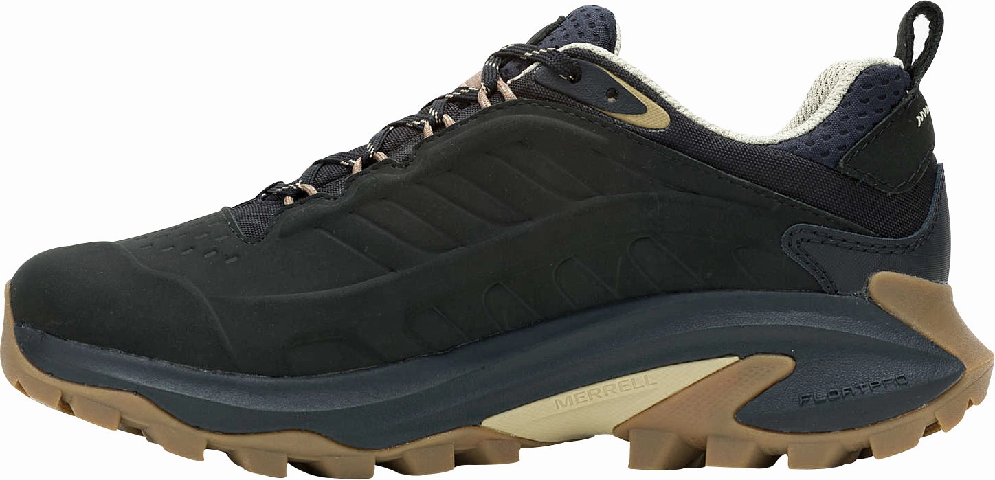 Merrell Moab Speed 2 Leather Waterproof Womens Walking Shoes - Black Multi Terrain Outdoor Trekking Gear