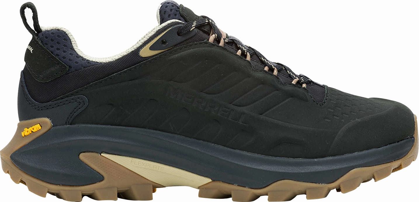 Quick Adjustment Fit Grip Innovation Merrell Moab Speed 2 Leather Waterproof Womens Walking Shoes - Black