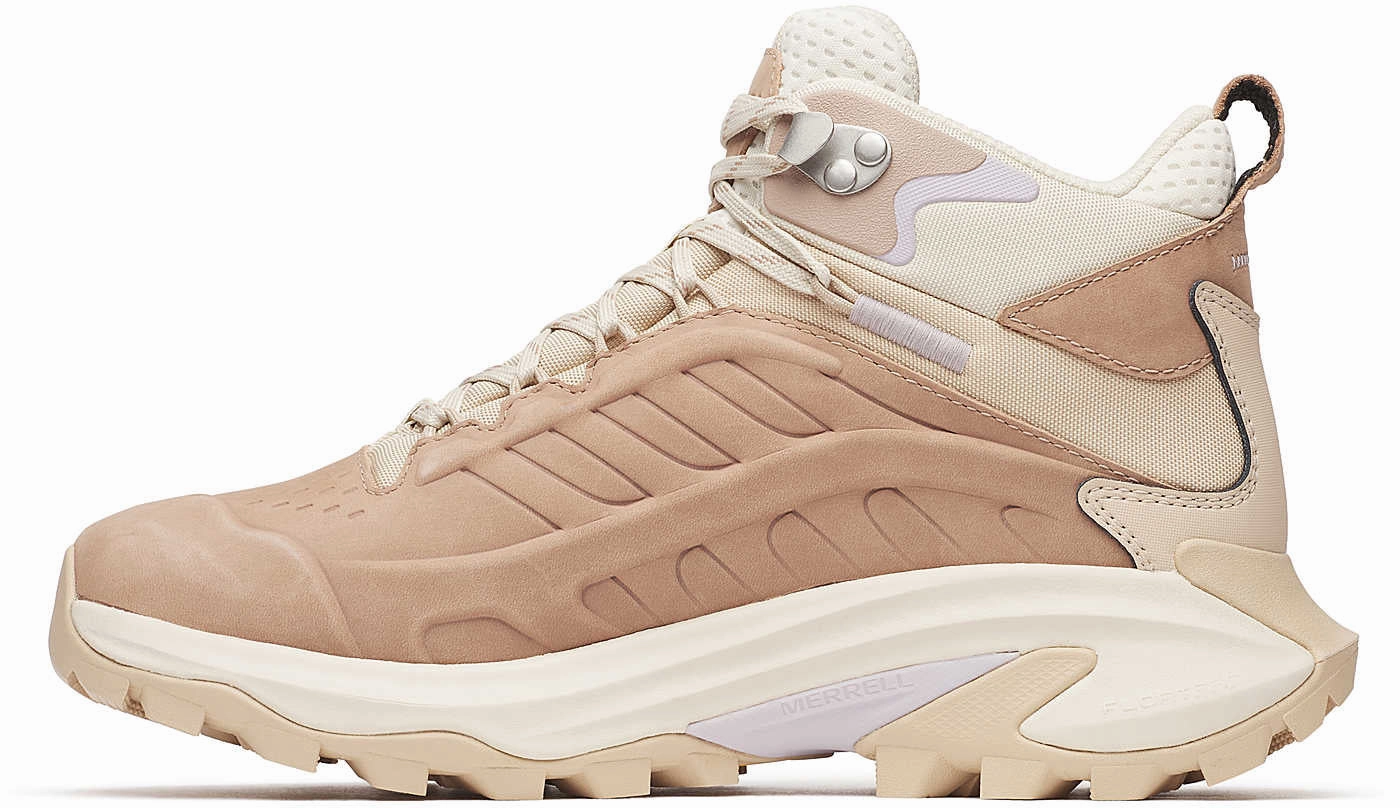 Merrell Moab Speed 2 Leather Mid Waterproof Womens Walking Boots - Pink Speed Fit Ultimate Grip